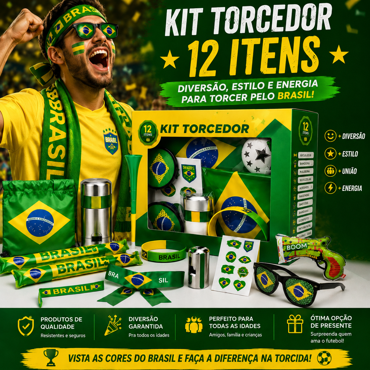 Kit Torcedor Brasil
